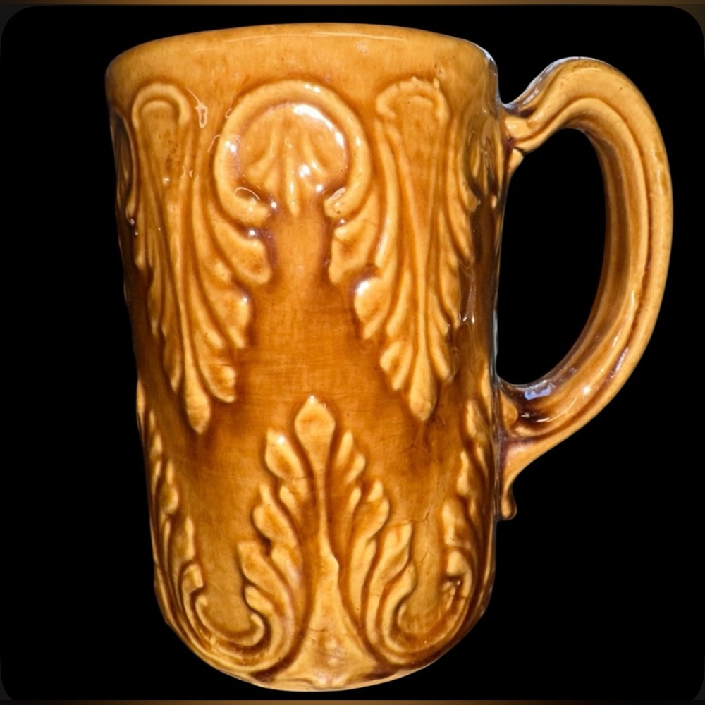Vintage Rockingham Bennington Brown Stoneware Glazed Mug Beer‎ Stein
